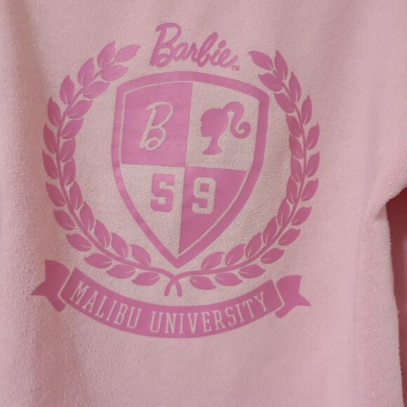 Barbie Sweatshirt Youth Girls Size 6/7 Pink Long Sleeve - Picture 3 of 5